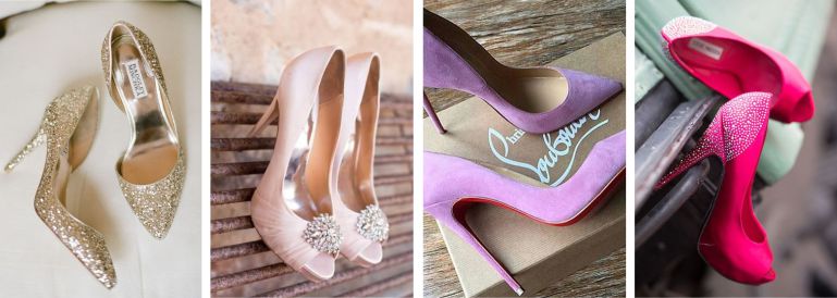 Sapatos de noiva para buquê rosa claro