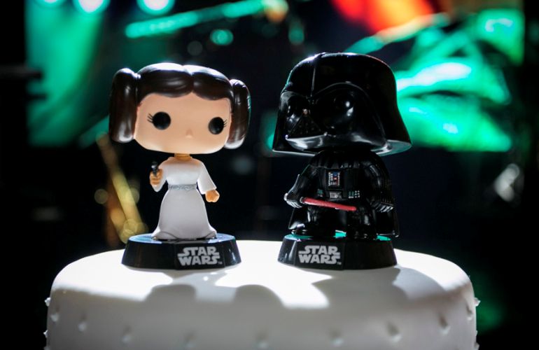 Topo do Bolo - Princesa Leia e Darth Vader